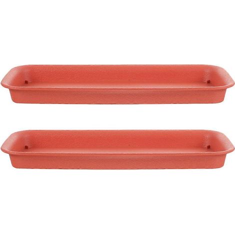 Lot de 2 soucoupes rectangulaires pour pots de fleurs, support pour plantes de jardin. (1/5)