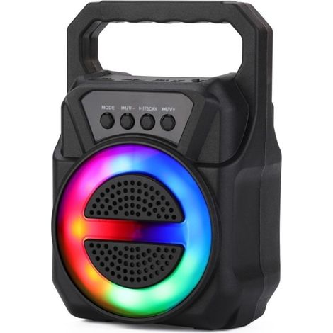 Enceinte sans fil TWS portable 5 W avec lumières LED, puissance sonore et visuels dynamiques Offre exclusive