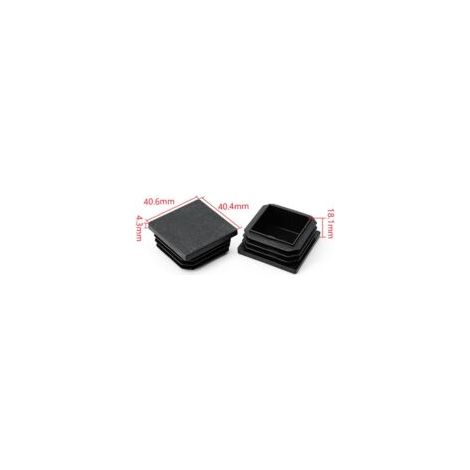 Set di 12 tappi terminali quadrati scanalati - 40 x 40 mm - Neri - Per tubi quadrati, prodotti in metallo, sedie, scaffali - Crezuo