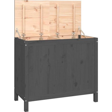 Maison Exclusive - Wäschetruhe Grau 88,5x44x76 cm Massivholz Kief (1/5)
