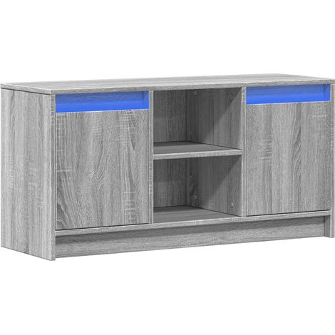 Mobile TV multimediale mensola TV credenza TV sala da pranzo soggiorno camera da letto con LED sonoma 100 x 34 x 50 cm legno ingegnerizzato grigio 020026495
