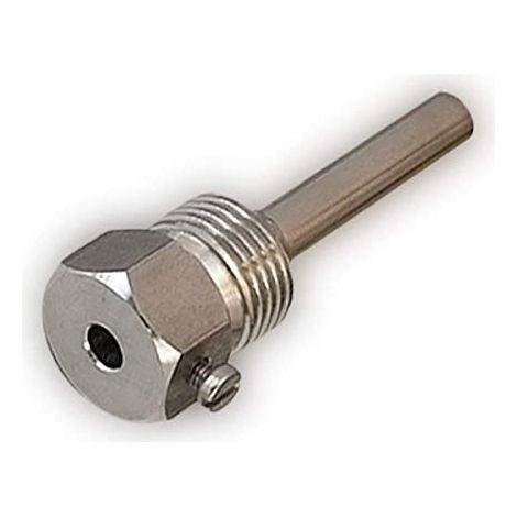 iOVEO 420TH00010-100mm - Douille de plongee en acier inoxydable V4A, G 1/2", longueur d'encastrement 100 mm pour capteur de temperature 6 mm Chauffage jusqu'a 600 C (1/2)
