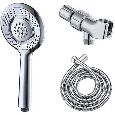 Handbrause, runder Handbrausekopf, Hochdruck-Handbrausekopf-Set mit 1,5 m Schlauch, Handbrausekopf (1/5)
