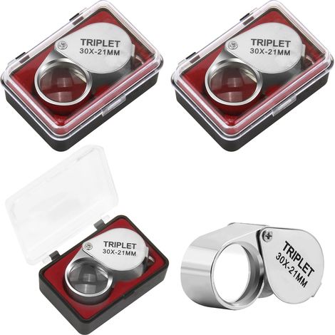 Lente d'ingrandimento pieghevole portatile da gioielliere 30X, lenti d'ingrandimento da gioielliere per pietre preziose, diamanti, orologi e altro, lente d'ingrandimento tascabile compatta e comoda (1/5)