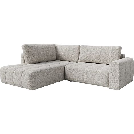 Divano angolare sinistro in tessuto melange grigio LORIONA (1/5)