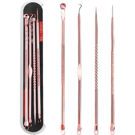 1 Kit Extracteur Comédons, Double Embout Anneau, Poignée Antidérapante, Acné Points Noirs, Usage Facial (1/5)