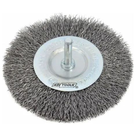 Spazzola metallica awtools wire brush 100 mm pulizia ruggine