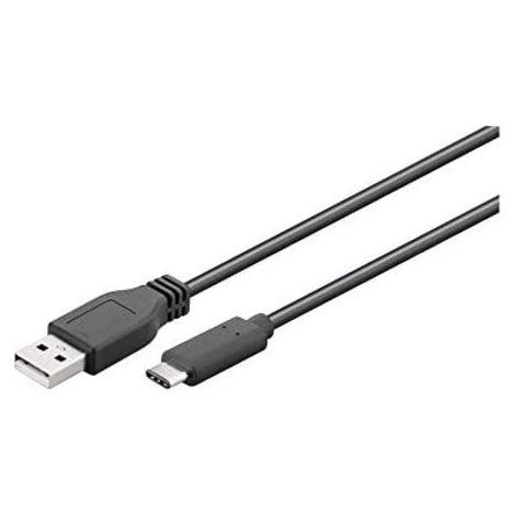 USB 2.0 Kabel USB-C™ auf USB A, schwarz, geeignet für Geräte mit USB-C™-Anschluss. Kabellänge 1.8 m (1/5)