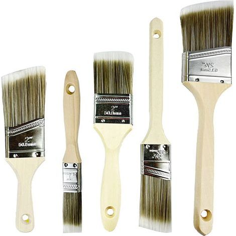 Ensemble d'outils de peinture, 5 pinceaux coudés, pinceau d'angle, pinceau de bricolage pour usage domestique. (1/5)