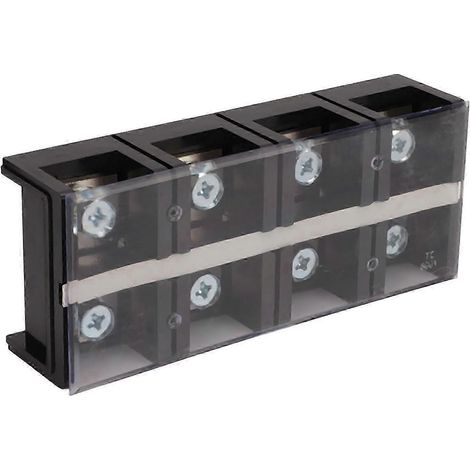 Barre de connexion de mise à la terre, bornier cuivre haute intensité 400A 4 pôles, peigne de distribution pour appareils électroménagers et installations domestiques (1/5)