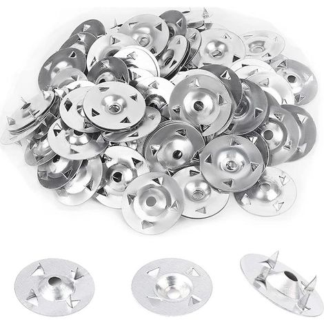 Lot de 100 rondelles d'isolation pour panneau de plâtre 28 mm de diamètre Facile à fixer Pour plaques de plâtre extrudées Isolation thermo board fixe (1/5)