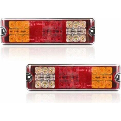 2 LED 12V Trailer Rear Lights, E-marked, 5 Functions: Braking, Turn Signal, Reverse, Position, Reflector, Waterproof (1/4)