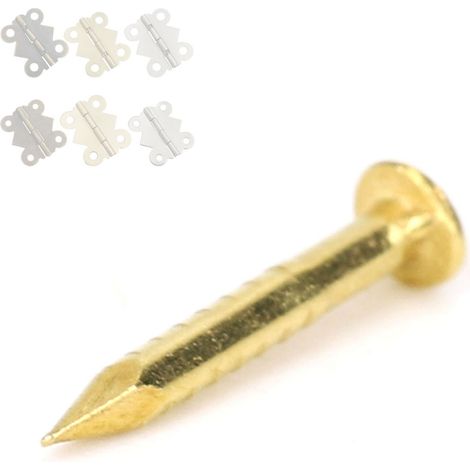 Clous en cuivre de style chinois, petits clous en cuivre à tête ronde, clous pour tambour, charnières de meubles, clous anciens en laiton, 10 mm, 15 mm, 18 mm, 22 mm, 10 mm de long. (1/3)
