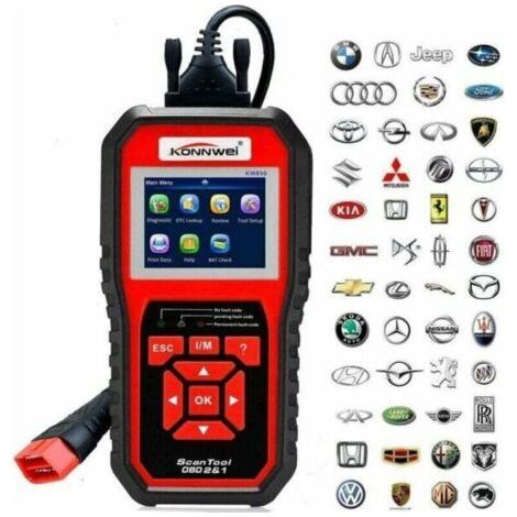 Scanner OBD2 II Konwei KW850 - Lecteur de codes de diagnostic pour unité de contrôle automobile