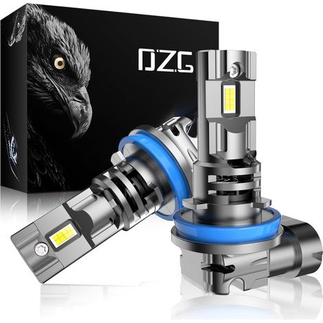 H11 H9 H8 LED Ampoules Phare 6000K Blanc 12V Feu de route Croisement Voiture Antibrouillard Moto Avant, 2 Pcs (1/5)
