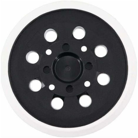 Platorello abrasivo in velcro da 125 mm con 8 fori - Compatibile con Bosch PEX 300/400 AE - Bianco - Aderenza ottimale