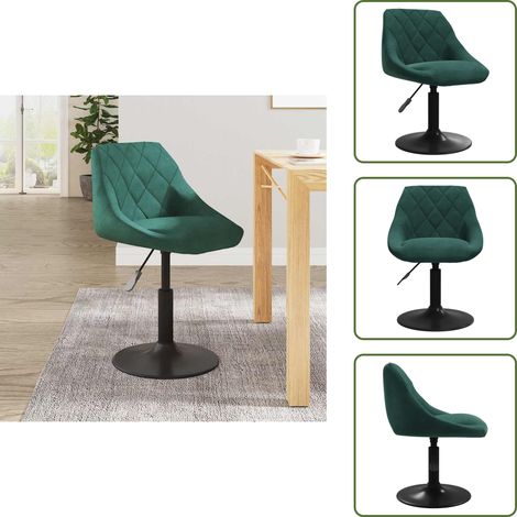 vidaXL Tabouret de bar Vert foncé Velours (1/5)