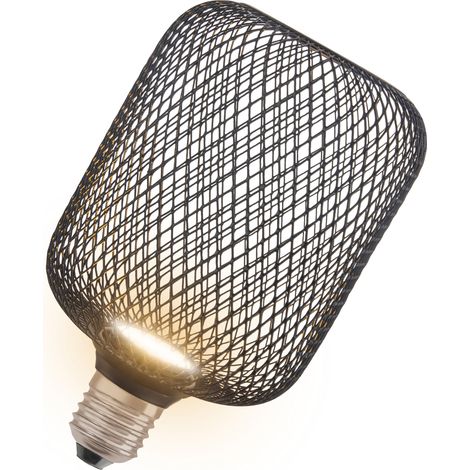OSRAM DECOR LED FLAT SQUARE lampada piatta quadrata da 3,5 W, 300 lm/2700 K in bianco caldo 827, satinata, in plastica nera, con filettatura E27, non dimmerabile, diametro 100 mm. (1/5)