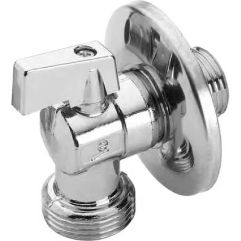 RUBINETTO MIGNON LAVATRICE A SFERA CON ROSONE IN OTTONE CROMATO 1/2X3/4 EUROTERMO