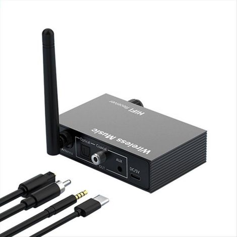 Récepteur Audio Bluetooth 5.3 Coaxial à Fibre Optique, Haut Parleur à L'Ancienne, Amplificateur, Microphone, Lecteur USB pour (1/4)
