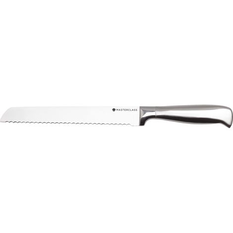 KitchenCraft MasterClass Bread Knife de Bread Saw de Stainless Steel, 20 cm - Silver Plated