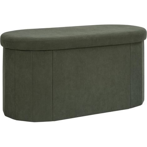 Banc Coffre Pliable Côtelé "Jules" 76cm Vert (1/5)