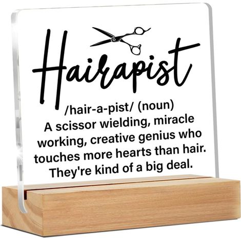 Cadeaux pour coiffeur·euse, cadeau de remerciement et de graduation pour coiffeur·euse - Panneau transparent de décoration de bureau pour salon et maison, décoration en acrylique
