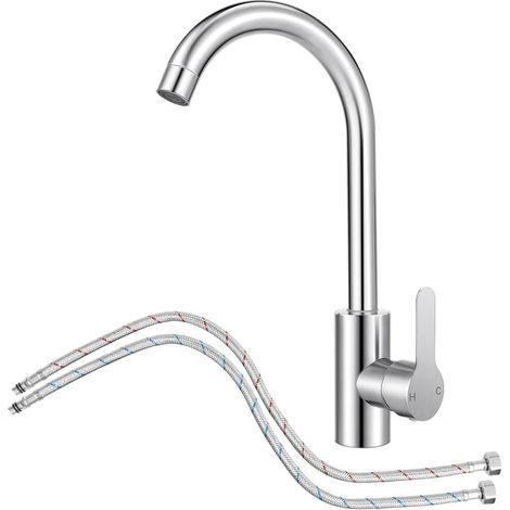 Robinet Cuisine en fer forgé Inox avec Bec Pivotant à 360° Monocommande (1/5)