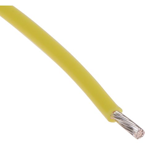 Fil de câblage à gaine PTFE RS PRO, 0,6 mm², 20 AWG, 200°C max, PTFE Jaune, 100m ( Prix pour Bobine de 100 Mètres ) (1/2)
