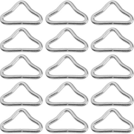 20 Pièces Haute Résistance Boucle Triangle Trampoline Métal Bague Triangulaire Boucle Anneau de Tapis de Trampoline Accessoires de Trampolines Pièces de Rechange pour Trampolines,20pcs