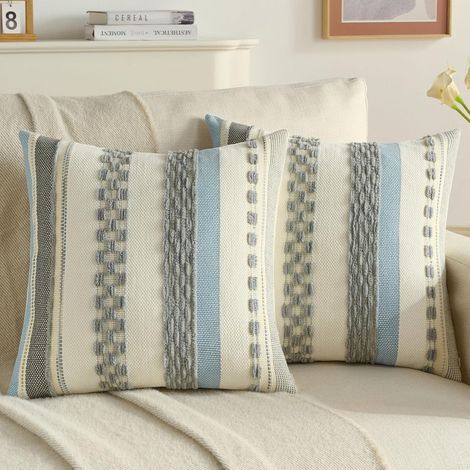 Set of 2 Cushion Covers 45x45 cm, Tufted Texture, Hidden Zipper, Living Room/Bedroom Decoration (1/5)