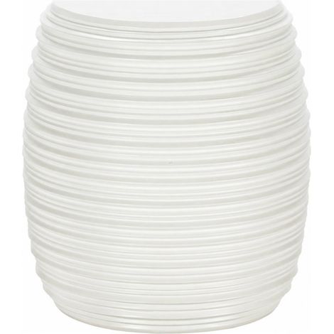 Tabouret blanc mat à relief strié - Blanc mat (1/4)