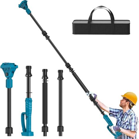 Perche télescopique pour élagueuse et sécateur Compatible avec 18 V (sans batterie), sécateur télescopique extensible jusqu'à 2 m, rotation, rallonge en alliage d'aluminium avec sacoche (1/5)