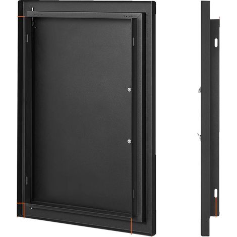 Puerta de acceso, acero inoxidable, diseño para montaje en pared, 16x22 pulgadas, color negro. (1/2)
