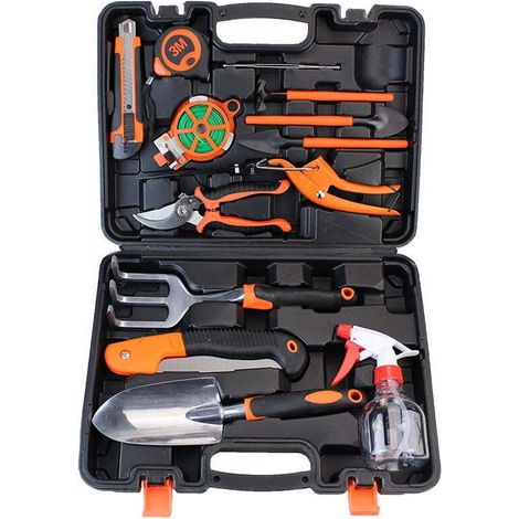 13 Piece Garden Tool Set Gardening Tool Kit Outdoor Hand Tools with Non-Slip Rubber Handle Including Stainless Steel Pruning Shears, Scissors MUMU (1/3)