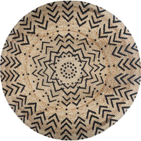 Tapis rond jute motif  1 Livin diamètre 120 cm Atmosphera