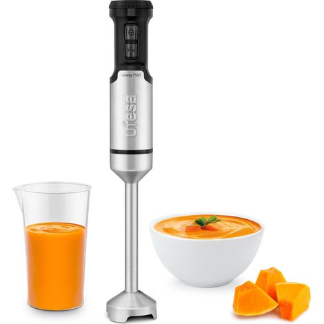 Mixeur Plongeant, Puissance 1500 W, Contrôle de Vitesse Variable + TURBO, 4 Lames en Acier Inoxydable, Design Ergonomique et Anti-éclaboussures, Verre Doseur, Sans BPA (1/5)