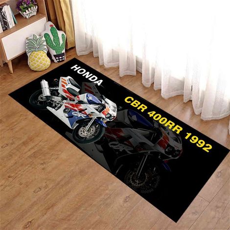 Tapis long en velours cristal, tapis décoratif pour moto, résistant aux taches, à l'usure et facile à nettoyer, tapis de chevet - 50 x 160 cm [Dos en velours cristal à pois]