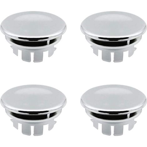 Couvercle de trop-plein pour lavabo - Anneau de trop-plein de rechange - Bouchon pour salle de bain, cuisine, lavabo - Trou rond de trop-plein - insérer correctement les pièces de rechange (4 pièces)