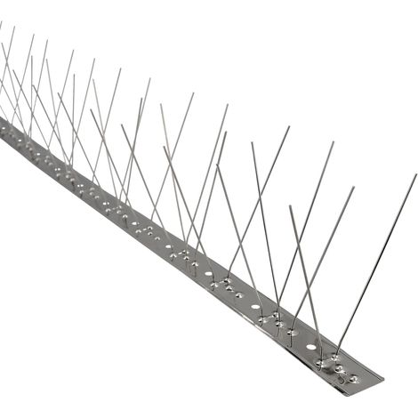Broche Anti-Pigeons / Oiseaux 1 Mètre Inoxydable Broche Double 60 Brochettes. Adaptable à Plusieurs Positions