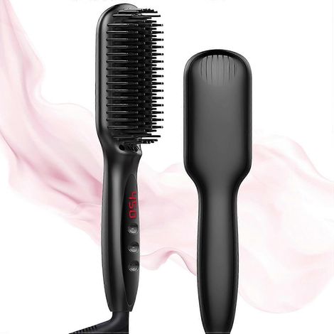 Brosse lissante chauffante, 120230 °C, convient à tous les types de cheveux, brosse lissante ionique, conception anti-brûlure, lissage facile et rapide. (1/5)