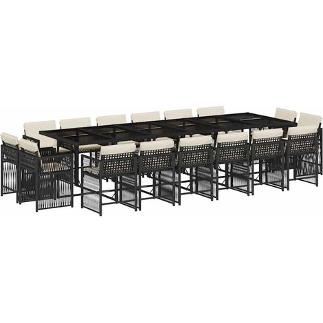 Maison Exclusive - Ensemble à manger de jardin 17 pcs coussins noir résine tressée (1/5)