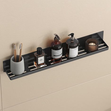doporro Gewürzregal Magnetisch, Gewürz Organizer, Magnetic Küchenregal für Kühlschrank, Duschablage ohne Bohren, Badezimmer Organizer, Badregal & Shampoohalter, Hochglanz Schwarz, Reglo-01 (1/5)
