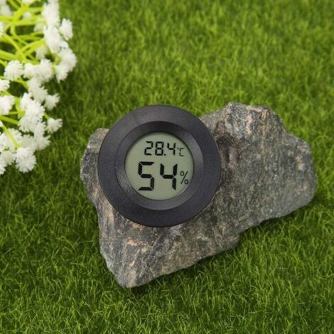 NALOOKAMIC Mini Thermomètres Hygromètres Lot de 2 pour Réfrigérateur Congélateur Hygromètre électronique Thermomètre Intérieur Intégré Détecteur Température D'humidité UD01 Noir