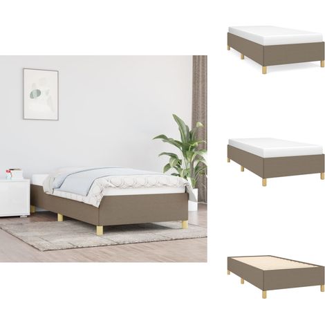 Bettgestell ohne Matratze Taupe 100x200 cm Stoff - Bettrahmen - Doppelbett - Lattenrost - Schlafzimmermöbel - Boxspringbetten (1/5)