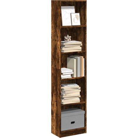 Bücherregal Räuchereiche 40x24x176 cm Holzwerkstoff