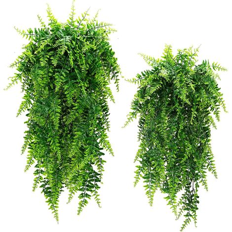 Plante Suspendue Artificielle - Fougère Artificielle - Extérieur Intérieur - Résistante Aux UV - 80 cm - 2 Pièces (1/5)