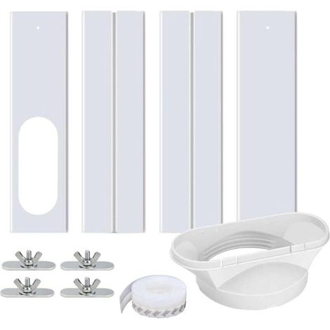 Joint de porte pour climatiseur portable avec adaptateur universel 13/15 cm, verrouillage de sécurité et joint pour climatiseur/déshumidificateur portable sur porte/fenêtre (1/4)