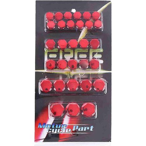 Lot de 30 cache-écrous et boulons décoratifs rouges pour motos Yamaha, Kawasaki et Honda. (1/4)