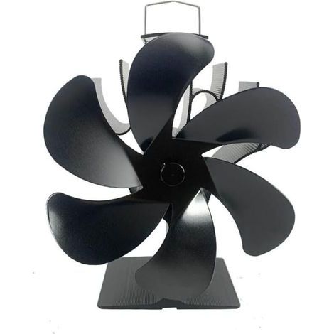 Ventilateur de poêle , 6 pales, ventilateur de cheminée, ventilateur de poêle à bois au design intelligent contribuant à un réchauffement plus rapide dans les espaces de vie (1/5)